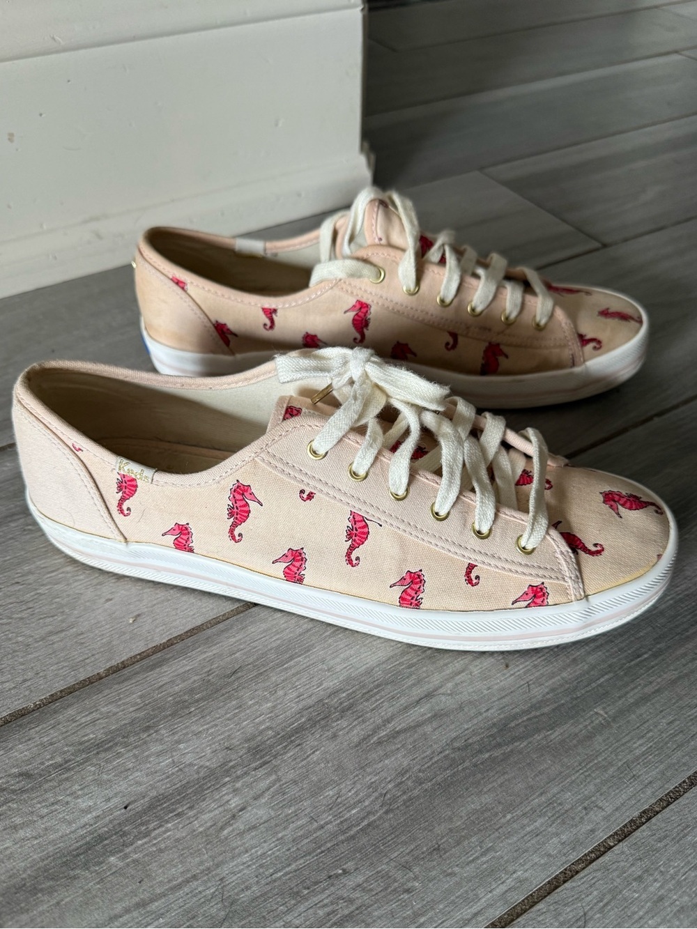 Keds kate spade Pink Seahorse Canvas Sneakers size 10
